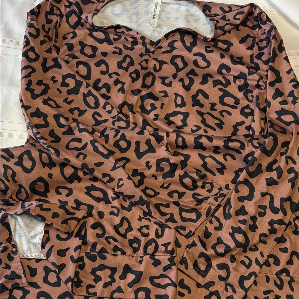 Tickled Teal Leopard Print Top